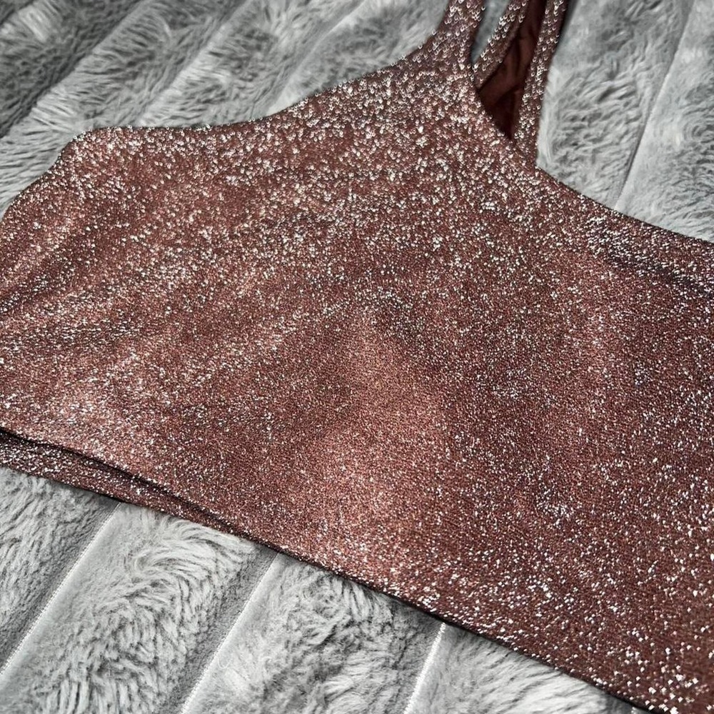 Size: 4X SKIMS Glitter Swim Tank Bikini Top